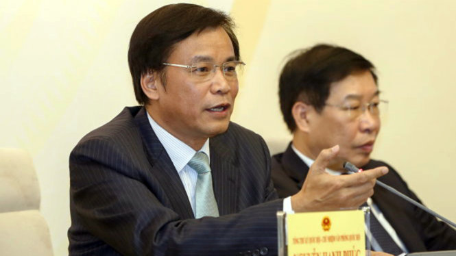 Tổng thư ký Nguyễn Hạnh Phúc trả lời tại cuộc họp báo - Ảnh: Việt Dũng