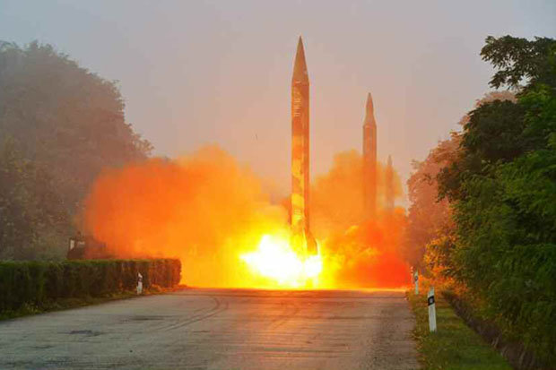 Ba quả tên lửa CHDCND Triều Tiên thử nghiệm tuần này - Ảnh: Rodong Sinmun