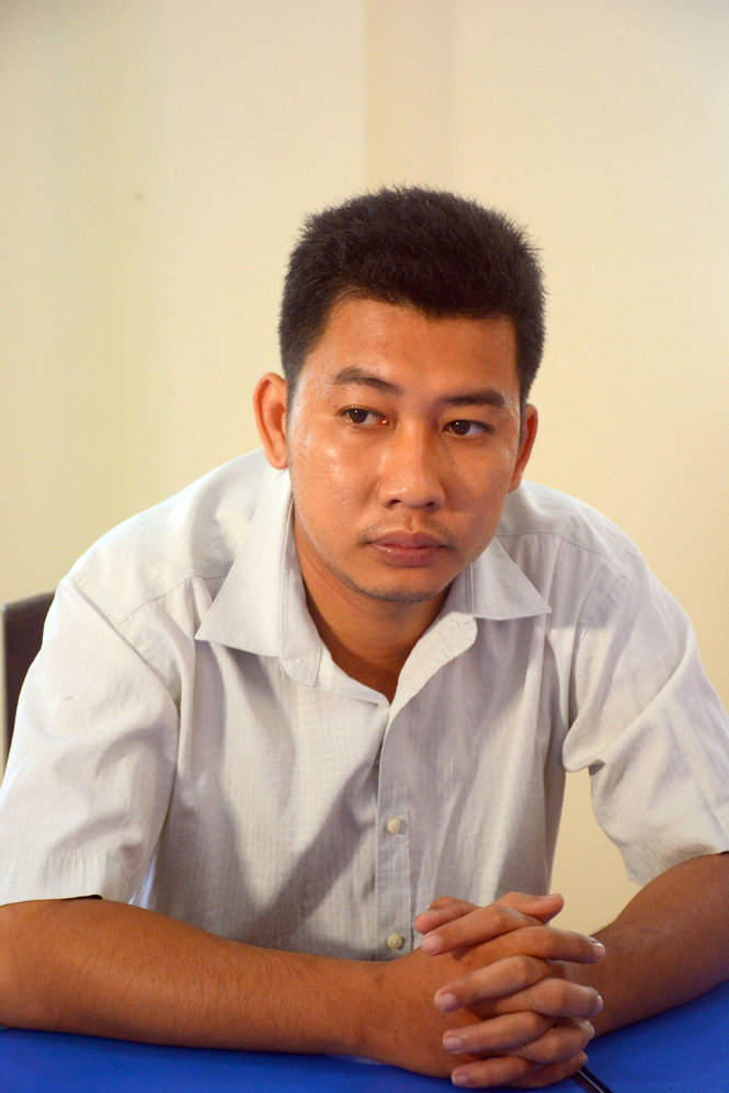 Võ Minh Nguyên - người tự xưng là công an Bến Tre trên chương trình truyền hình tại cơ quan điều tra - Ảnh: Thanh Liêm