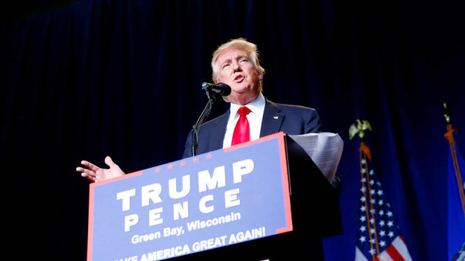 Ông Trump phát biểu tại Wisconsin - Ảnh: Getty Images