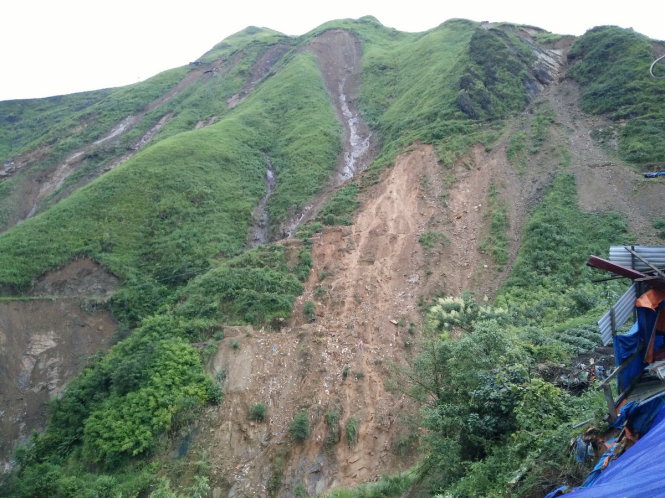 Khu vực bản Ma Sà Phìn - nơi xảy ra sạt lở đất - Ảnh: UBND huyện Văn Bàn cung cấp