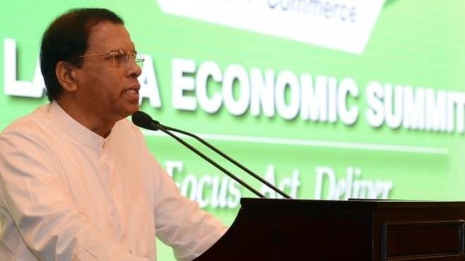 Tổng thống Sri Lanka Maithripala Sirisena lên nắm quyền vào năm 2015 - Ảnh: AFP