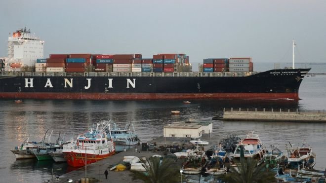 Một tàu chở hàng của tập đoàn Hanjin - Ảnh: Getty Images