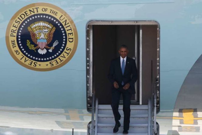 Tổng thống Mỹ Barack Obama đã đặt chân tới Hàng Châu, Trung Quốc sáng nay (3-9) để dự hội nghị thượng đỉnh G20 - Ảnh: Reuters