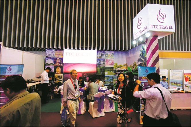 Gian hàng Công ty cổ phần du lịch Thành Thành Công tại hội chợ Du lịch quốc tế TP.HCM lần XII-2016 sáng 8-9 tại SECC, Q.7, TP.HCM 	Ảnh: QUANG ĐỊNH