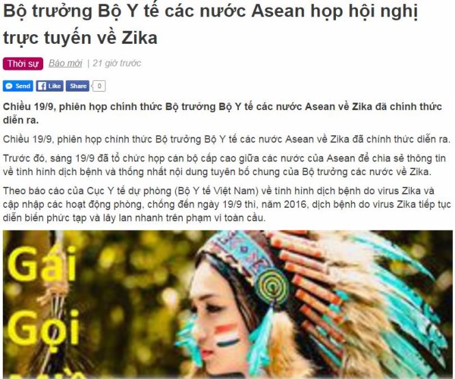 Nọi dung bài đăng trên trang tin bị chèn hình ảnh nhạy cảm. - Ảnh: Bkav