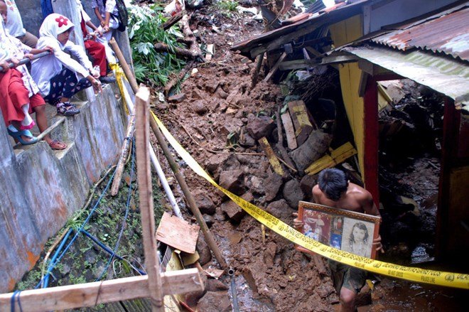 Khu vực bị ảnh hưởng sau lũ lụt ở Tây Java - Ảnh: Jakartaglobe)
