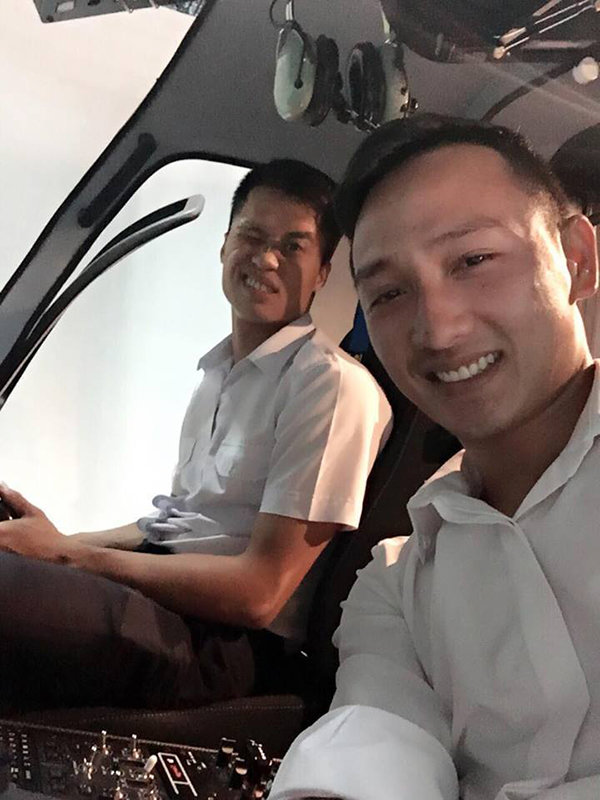 Hình phi công Đặng Đình Duy và Nguyễn Văn Tùng được một người bạn đăng lên facebook Nguyễn Văn Tùng