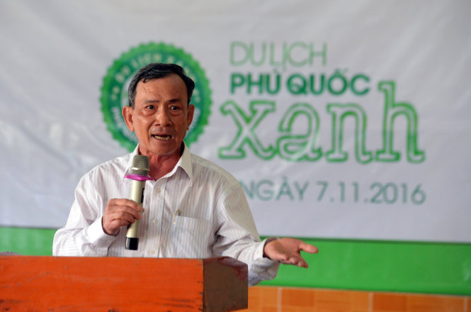 Ông Nguyễn Hữu Thọ - Chủ tịch Hiệp hội Du lịch Việt Nam phát biểu tại chương trình giao lưu - Ảnh: Hữu Khoa