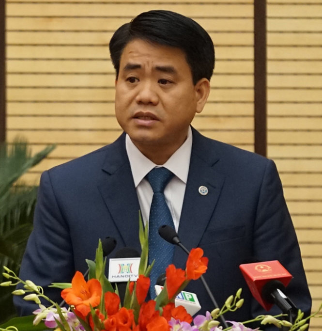 Ông Nguyễn Đức Chung, Chủ tịch UBND Tp. Hà Nội khẳng định việc không phát hành thêm 4000 tỷ trái phiếu năm 2016 là đúng, góp phần tiết kiệm. Ảnh: Tư liệu Tuổi trẻ