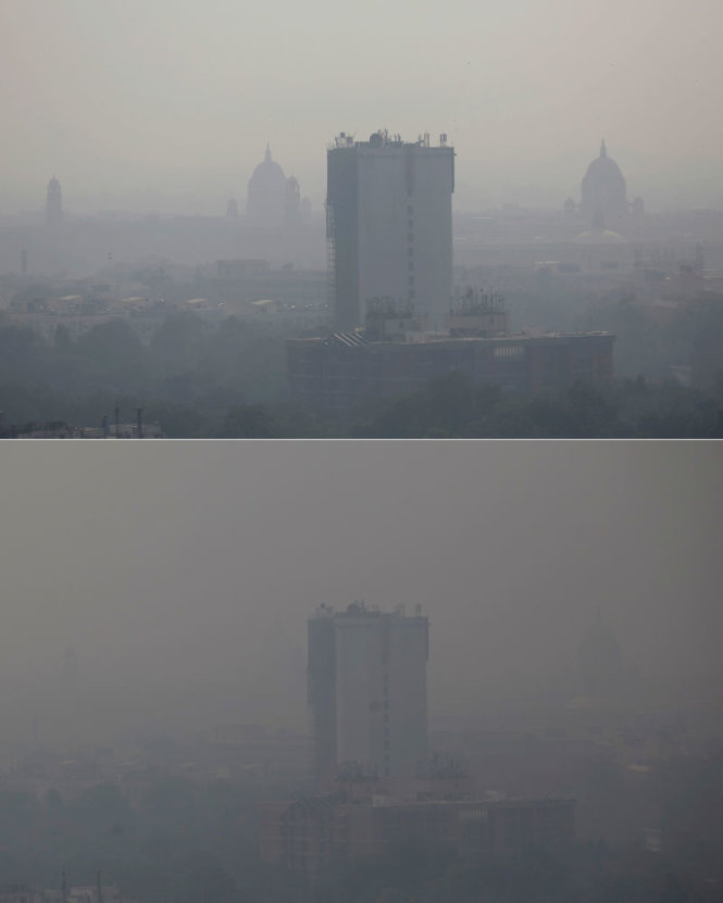 Mức độ ô nhiễm ở Delhi càng ngày càng tồi tệ - Ảnh: AP
