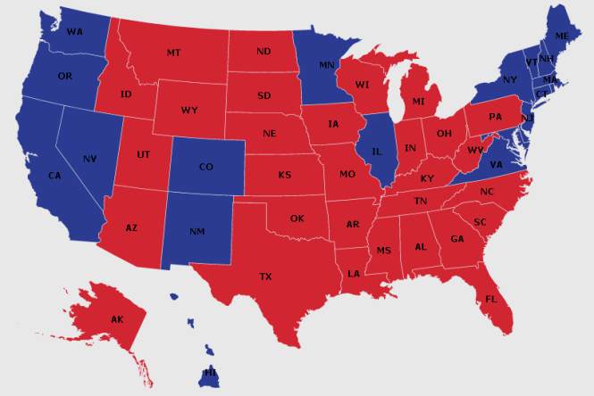 Bản đồ kết quả bầu cử Mỹ
