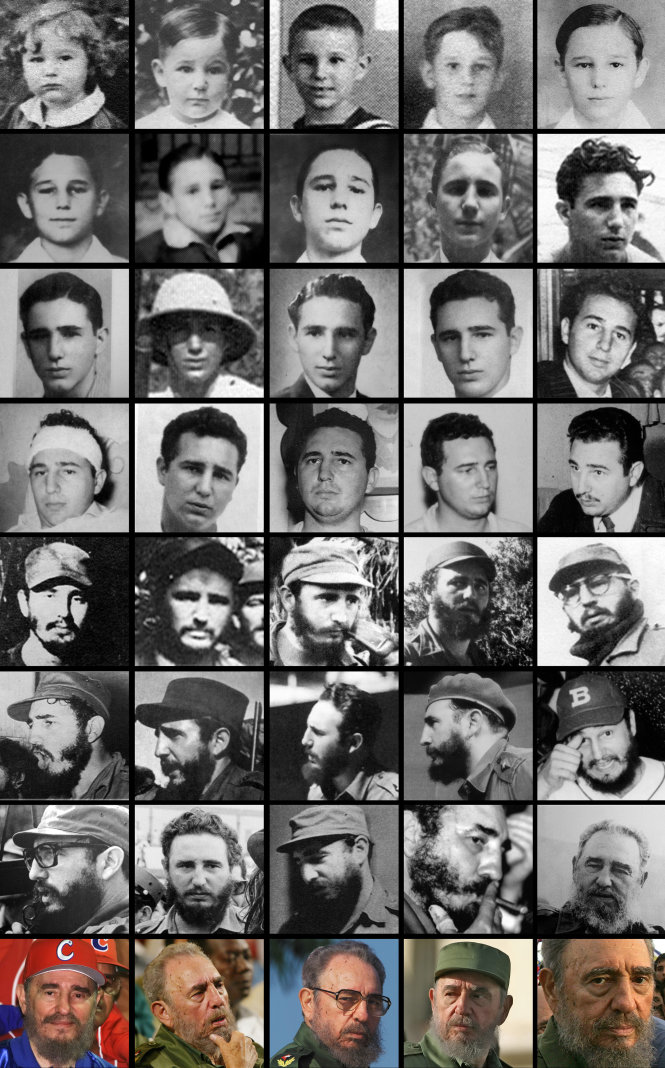 Chân dung Chủ tịch Fidel Castro từ nhỏ tới lớn - Ảnh: AFP