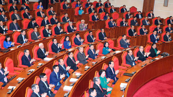 Lãnh đạo Đảng, Nhà nước và các đại biểu dự Hội nghị lần thứ tư Ban Chấp hành Trung ương khóa XII
- Ảnh: TTXVN