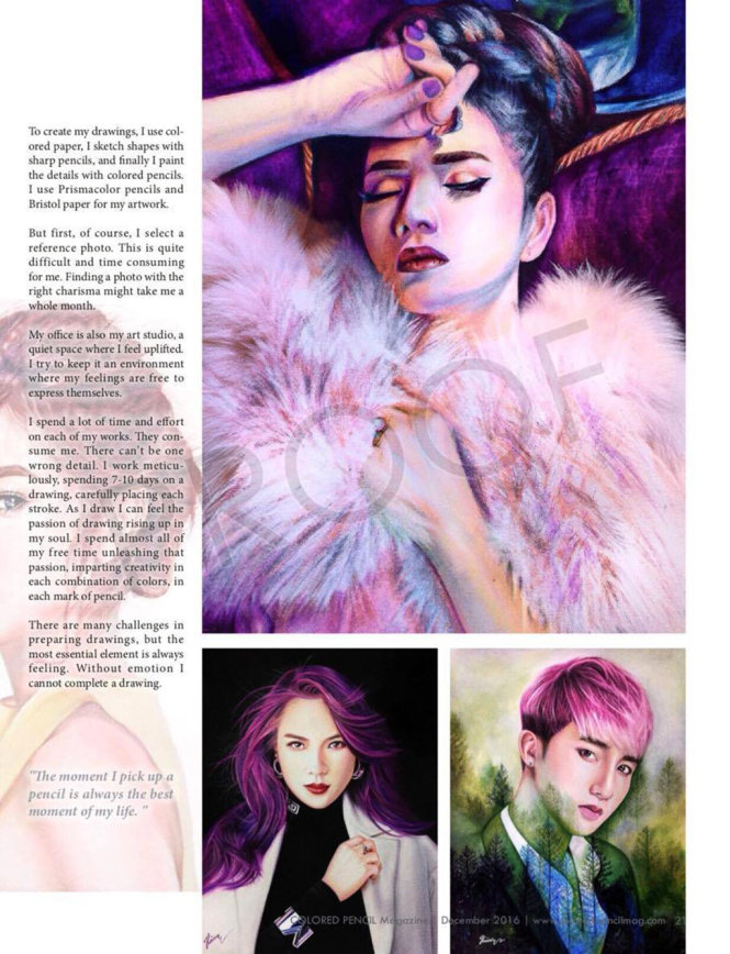 Tạp chí Colored Pencil Magazine của Mỹ vinh danh cậu vào đầu tháng 12-2016