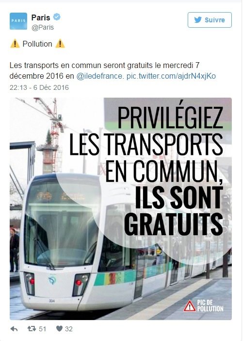 Chính quyền Ile-de-France khuyến khích người dân sử dụng phương tiện công cộng trong những ngày ô nhiễm Ảnh chụp màn hình