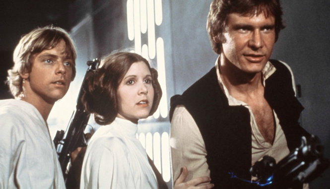 Nhân vật Công chúa Leia (giữa) do Carrie Fisher thủ diễn - Ảnh: AP