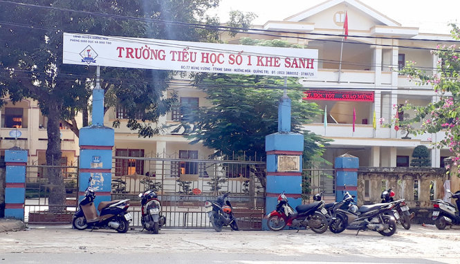 Trường Tiểu học số 1 Khe Sanh nơi bà Hương làm hiệu trưởng và liên tiếp để xảy ra lạm thu hai năm liên tiếp - Ảnh: H.T