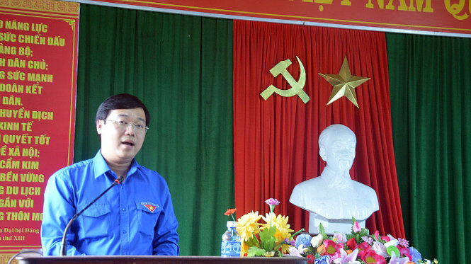 Ông Lê Quốc Phong phát biểu tại buổi trao quà - Ảnh: Thanh Ba
