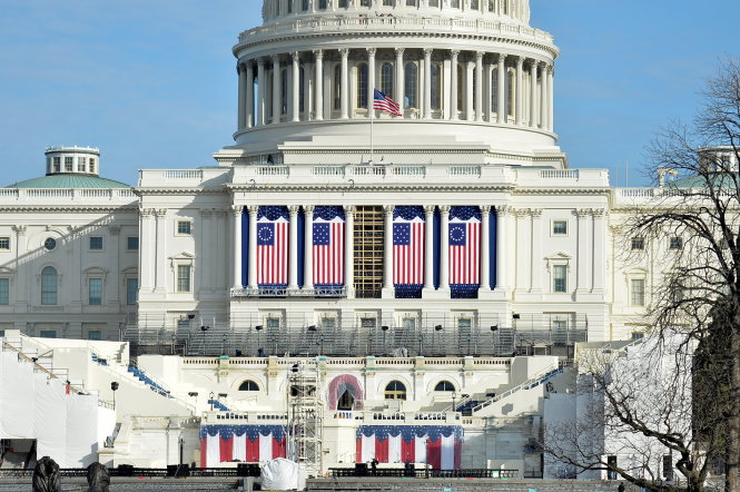 Cánh phía tây của tòa nhà Quốc hội Mỹ - nơi diễn ra lễ nhậm chức của Tổng thống thứ 45 của Mỹ - Ảnh: Reuters