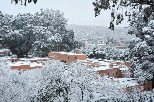 Thị trấn Ain Sefra rất hiếm khi có tuyết - Ảnh: Zineddine Hashas/Geoff Robinson Photography