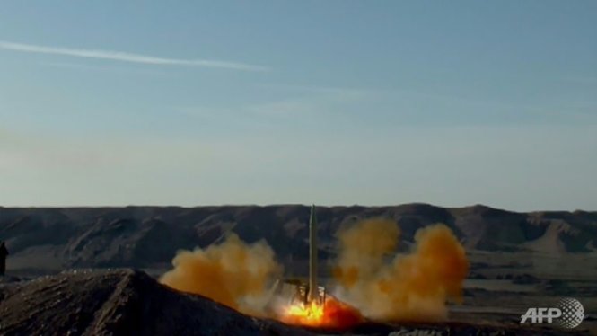 Một vụ thử tên lửa đạn đạo của Iran trong năm 2016 - Ảnh: AFP