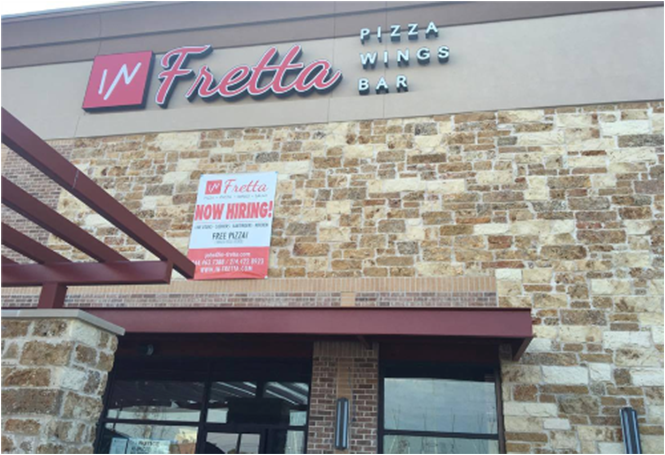 Chuỗi nhà hàng In Fretta tại Texas vùng Irving khu vực xung quanh sân bay Dallas Fortworth