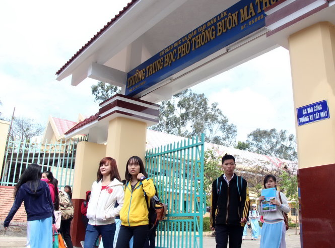 Trường THPT Buôn Ma Thuột, nơi diễn ra chương trình tư vấn tuyển sinh - hướng nghiệp 2017 tại Đắk Lắk - Ảnh: Trung Tân