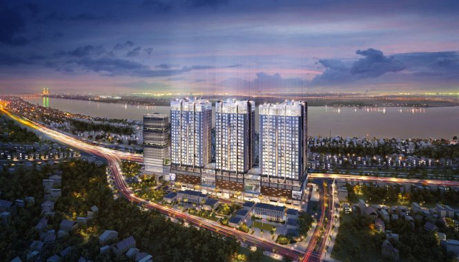 ự án căn hộ 5 sao bên Hồ Gươm Sun Grand City Ancora Residence tọa lạc tại số 3 mặt đường Lương Yên - Nguyễn Khoái, Hà Nội. Ảnh phối cảnh.