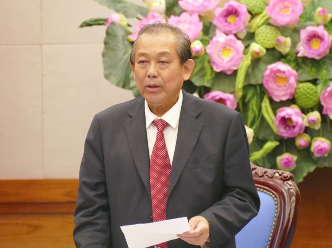Phó thủ tướng Trương Hòa Bình yêu cầu Bộ Công an chỉ đạo mở đợt cao điểm tấn công cát tặc - ảnh: Lê Kiên
