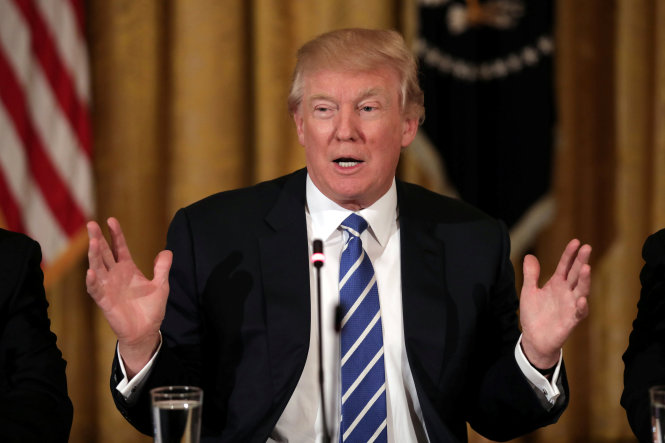 Tổng thống Mỹ Donald Trump tại một cuộc họp ở Nhà Trắng - Ảnh: Reuters