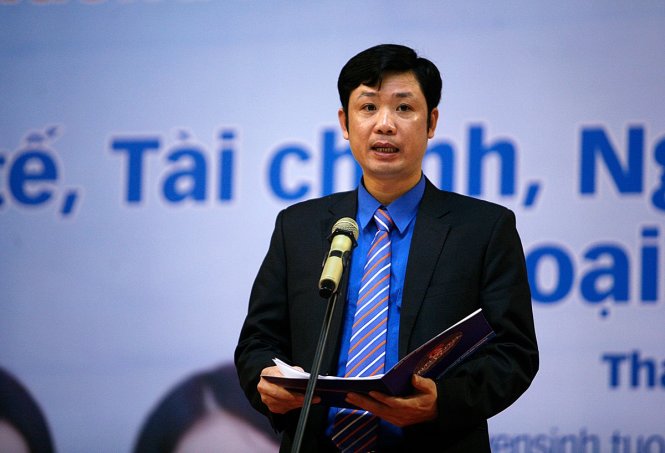Anh Lê Văn Trung - tỉnh uỷ viên, bí thư Tỉnh đoàn Thanh Hoá phát biểu tại chương trình - Ảnh: Nam Trần