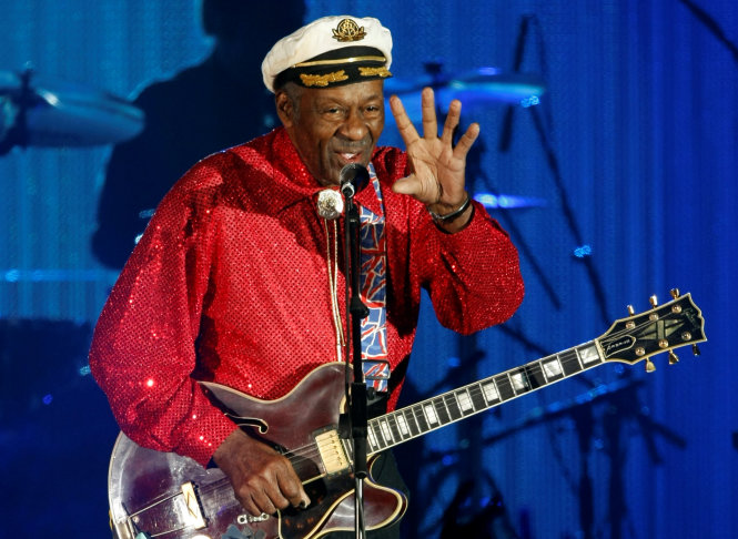 Huyền thoại âm nhạc rock 'n' roll Chuck Berry biểu diễn trong sự kiện Bal de la Rose tại Monte Carlo, Monaco ngày 28-3-2009 (ảnh tư liệu) - Ảnh: Reuters