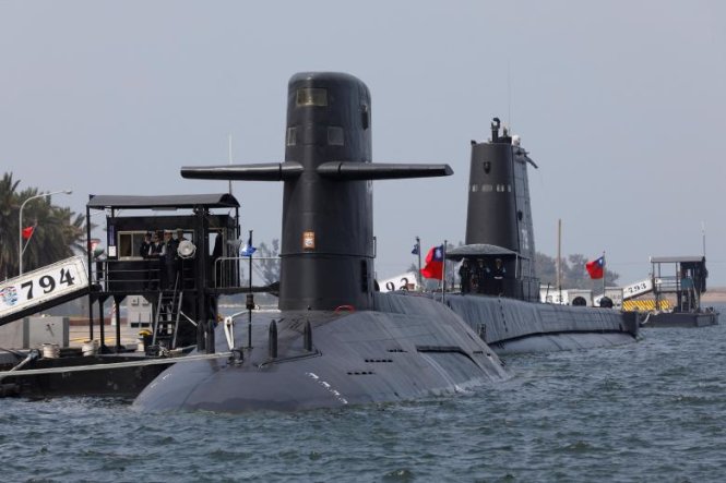 Các tàu ngầm tại một căn cứ hải quân ở Kaohsiung, Đài Loan - Ảnh: Reuters