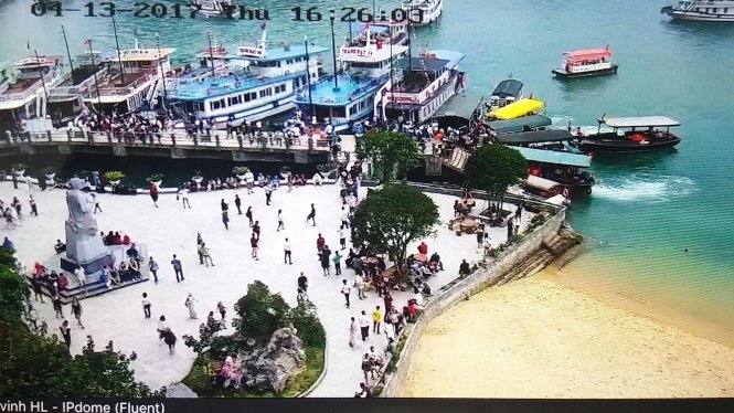 Hình ảnh truyền trực tiếp từ đảo Titop về đất liền thời điểm 16g30 chiều 13-4 - Ảnh: Đức Hiếu