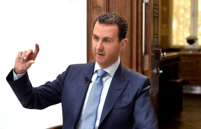 Tổng thống Syria Bashar al-Assad trong một cuộc phỏng vấn ngày 6-4, thời điểm trước khi Mỹ tiến hành không kích - Ảnh: Reuters