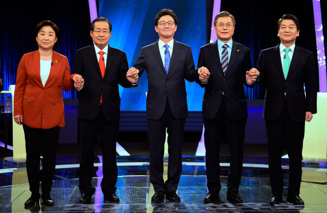 Các ứng cử viên sẽ tham gia tranh cử trong cuộc bầu cử tổng thống Hàn Quốc ngày 9-5 - Ảnh: Getty Images/Bloomberg