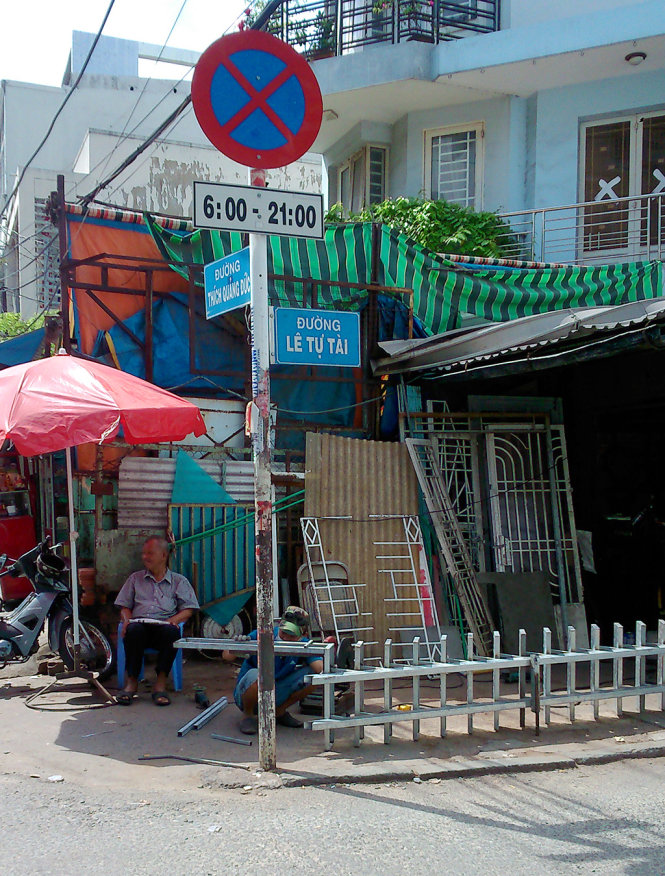 Đường Lê Tự Tài ở quận Phú Nhuận để tưởng nhớ đến ông Lê Tự Tài có công lập chợ Xã Tài, tức chợ Phú Nhuận ngày nay - Ảnh: Hồ Tường