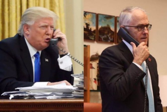 Tổng thống Mỹ Donald Trump (trái) từng cúp ngang cuộc điện thoại với Thủ tướng Úc Malcolm Turnbull - Ảnh: ABC