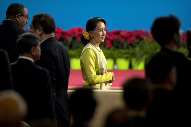 Bà Aung San Suu Kyi - cố vấn cấp cao của Nhà nước Myanmar có mặt tại Diễn đàn Vành đai - Con đường - Ảnh: Reuters