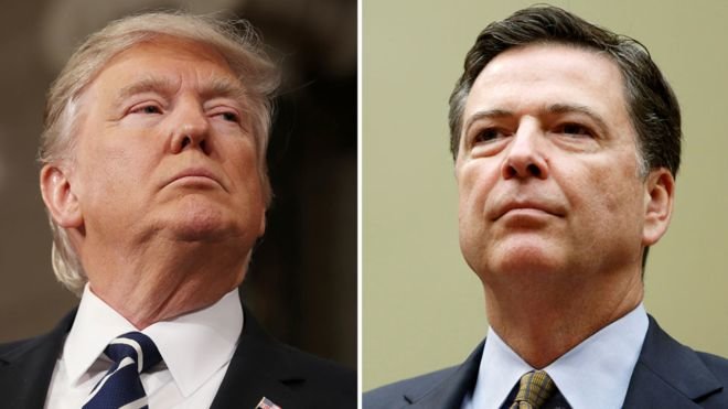 Tổng thống Mỹ Donald Trump (trái) và cựu giám đốc FBI James Comey - Ảnh: Reuters