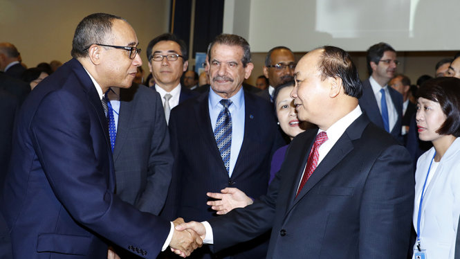 Thủ tướng Nguyễn Xuân Phúc gặp gỡ các quan chức cấp cao Liên Hiệp Quốc tại New York ngày 30-5 - Ảnh: VGP