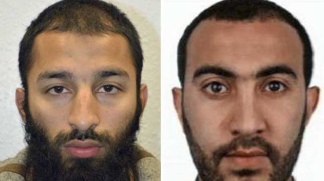 Cảnh sát cho rằng Khuram Shazad Butt (trái) và Rachid Redouane từ Barking, đông London là hai trong 3 kẻ tấn công trong vụ khủng bố tại cầu London ngày 3-6 - Ảnh: AFP
