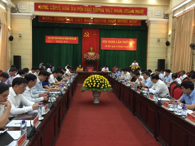 Tập thể và các cá nhân Ban thường vụ Thành ủy Hà Nội đã chỉ ra 23 khuyết điểm, hạn chế trong công tác lãnh đạo chỉ đạo trên các lĩnh vực - ẢNH: Lâm Hoài