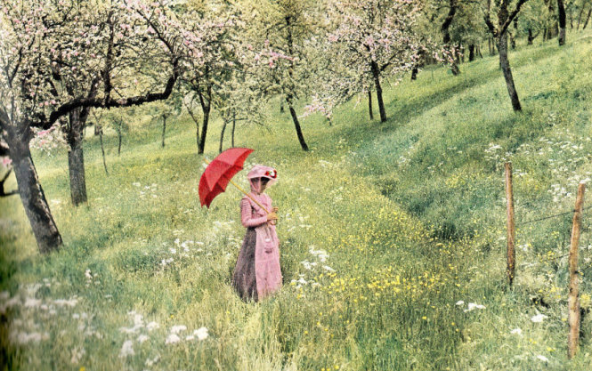 Dạo bước giữa muôn hoa, năm 1907 - Ảnh: Louis Lumière