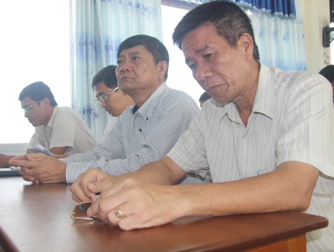Thượng tá Bùi Hữu Hùng, phó tổng giám đốc Công ty Nam Triệu, tại buổi công bố dự thảo báo cáo kết quả thẩm định tàu vỏ thép - Ảnh: THÁI THỊNH
