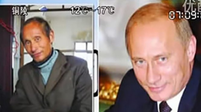 Ông Luo Yuanpin (trái) có những đặc điểm rất giống với nhà lãnh đạo Nga Vladimir Putin (phải) - Ảnh: SCMP
