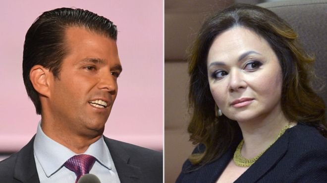 Tranh cãi và cáo buộc quanh cuộc gặp giữa ông Donald Trump Jr và nữ luật sư người Nga Natalia Veselnitskaya - Ảnh: AFP