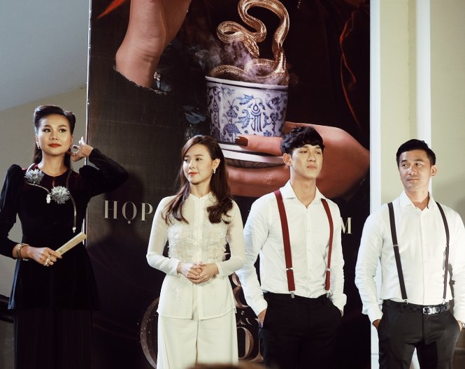 Các diễn viên trẻ tham gia trong Mẹ chồng, ngoài Thanh Hằng là Mi Du, Song Luân và Quốc Cường (từ trái qua) - Ảnh: MINH TRANG