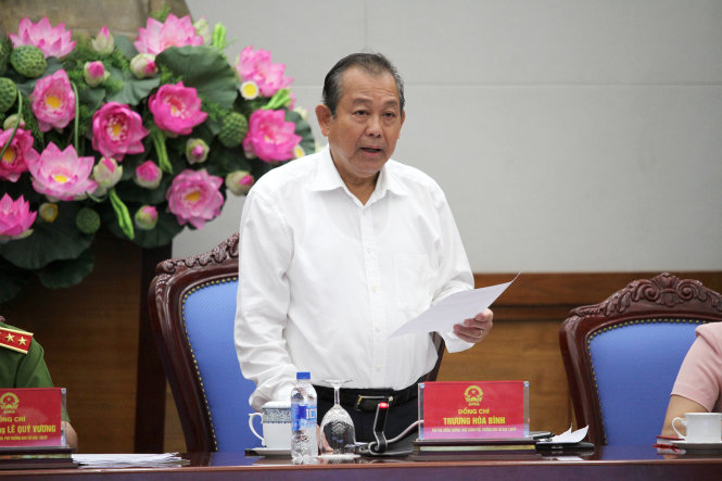 Phó thủ tướng Trương Hòa Bình chủ trì hội nghị - Ảnh: PHƯƠNG CHINH